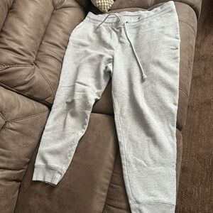 TNA Cozy Fleece Sweatpants in Light Gray Aritzia